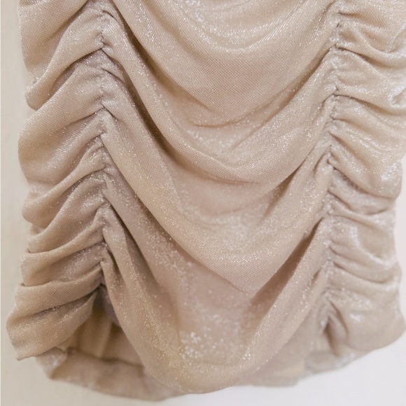 NWT Princess Polly Rabara Metallic Champagne Mini Dress Size 4 / Small - Picture 9 of 10